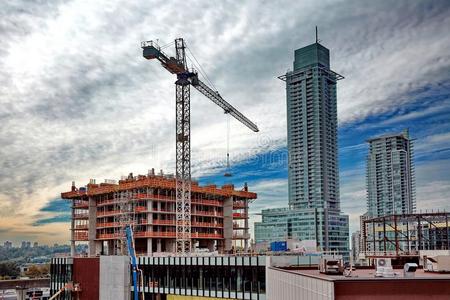 城市建筑施工新的建筑施工采用伯纳比城市照片