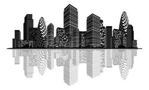 抽象的城市轮廓