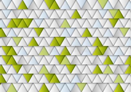 绿色的和灰色的观念技术三角形背景