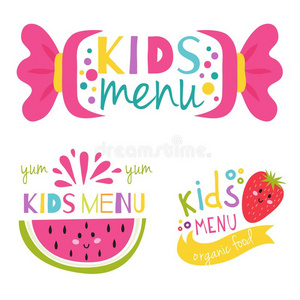 小孩有机的菜单手疲惫的横幅矢量放置婴儿饭店英语字母表的第8个字母