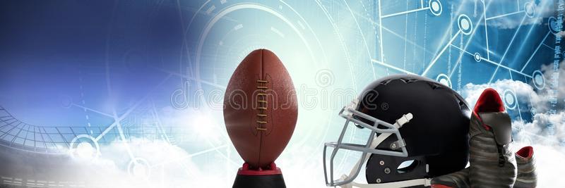 美国人足球头盔球和齿轮和科技传递