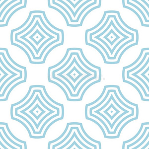 白色的和蓝色几何学的装饰.无缝的模式