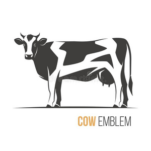 矢量说明关于一时髦的有斑点的荷兰的一种乳牛奶牛.