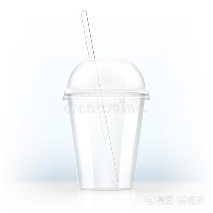 现实的清楚的塑料制品杯子