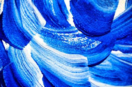 抽象的刷子中风和蓝色水彩