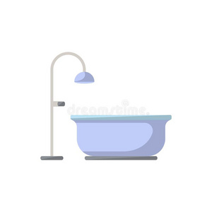 浴缸隔离的偶像采用平的方式