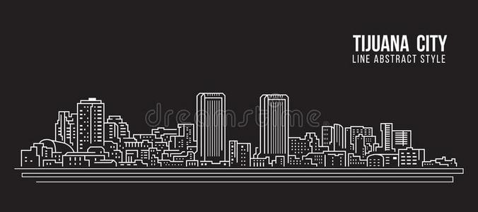 城市风光照片建筑物线条艺术矢量说明设计提华纳