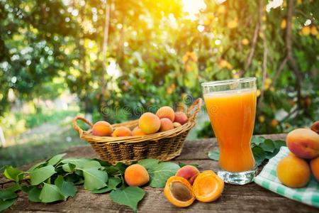 杏和杏果汁采用玻璃