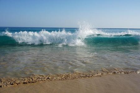 洋.在大西洋里的.魔法波跑步向指已提到的人海滩沙