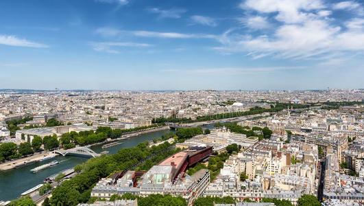 巴黎看法地平线从Eiffel语言塔,巴黎,法国
