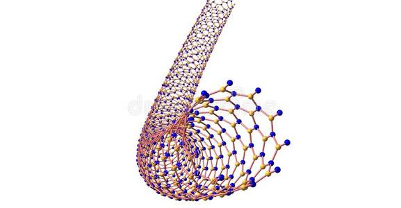 硼氮化物毫微管结构隔离的向白色的照片