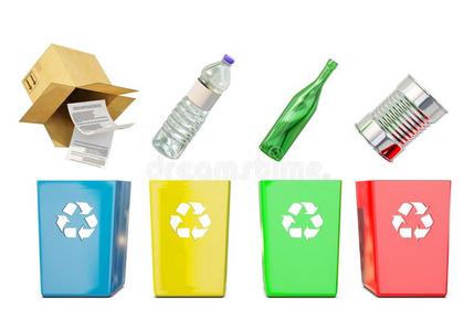 容器为再循环,塑料制品,纸,金属,玻璃