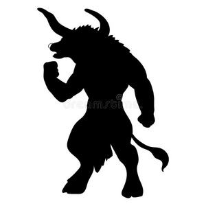 人身牛头怪物轮廓古代的神话学幻想照片