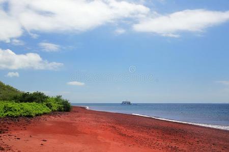 红色的沙海滩向拉比达岛,加拉帕戈斯群岛Nati向al公园,厄瓜多尔