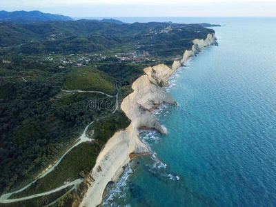 美丽的海岸关于科孚岛岛.美丽的海风景