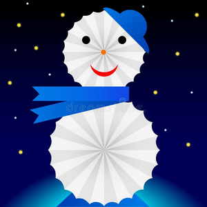 雪人和蓝色围巾