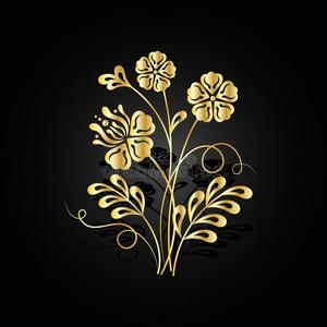 金花和阴影向黑暗的背景.照片