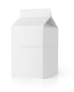白色的空白的奶尤指装食品或液体的硬纸盒包装