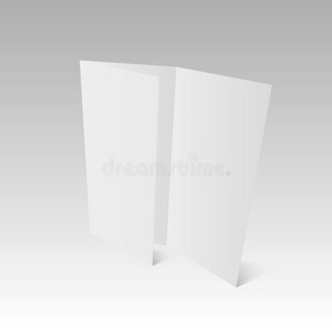 空白的三折白色的样板纸和软的阴影.矢量