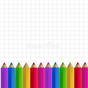 颜色铅笔边向复制品书纸.