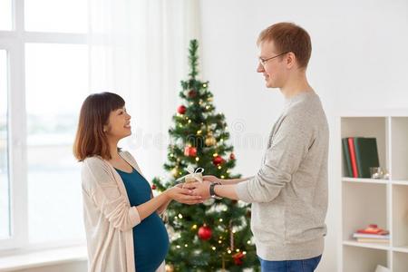 丈夫礼物圣诞节现在的向怀孕的妻子