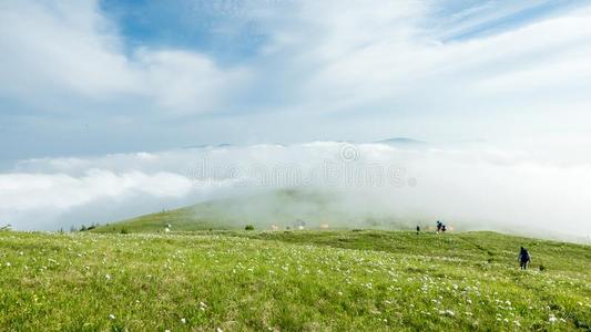 中国河北黑龙山草地立场风景