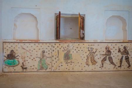 amerikansk美国人,印度九月19,2017被抛弃了绘画采用指已提到的人墙采用