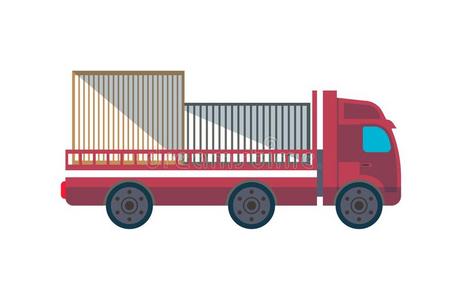 运货汽车货车和容器面看法偶像