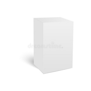 空白的垂直的纸盒样板起立向白色的背景.