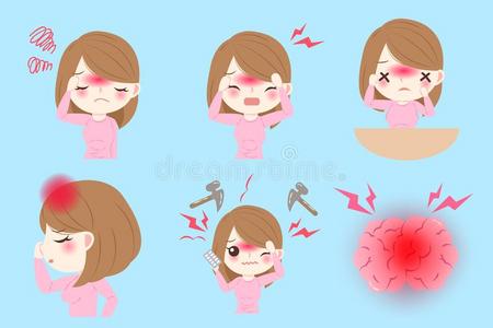 头痛漫画图片