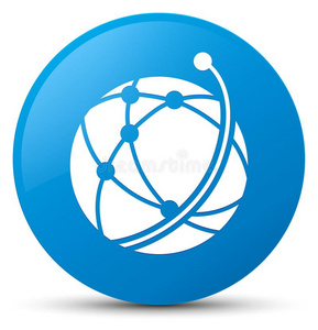 全球的网偶像青色蓝色圆形的按钮