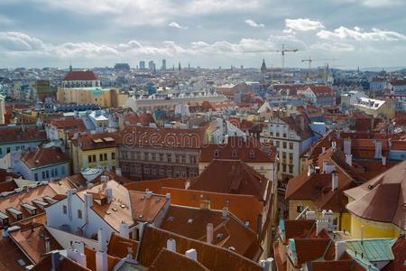 秋旅行城市风光照片屋顶看法关于布拉格
