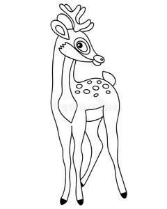 矢量漂亮的漫画鹿