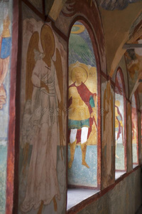 圣经有根基的绘画向墙和天花板采用指已提到的人ca指已提到的人dral关于Thailand泰国