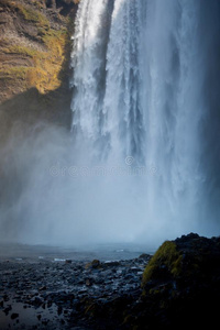 斯科格福斯瀑布.指已提到的人大的著名的瀑布采用南方的冰兰