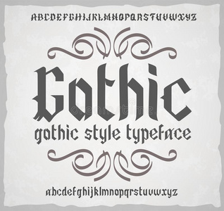 魏体字体艺术矢量gothicscriptorgothictype哥特式书写体方式字体.