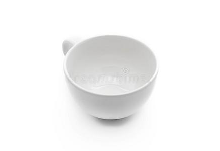 空的白色的咖啡豆杯子