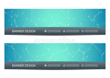 技术上的和科学的横幅和结构关于分子的