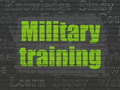 教育观念军事的训练向墙背景