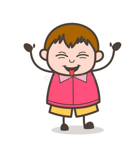 肥小孩顽皮的笑的面容-漂亮的漫画肥的小孩说明照片