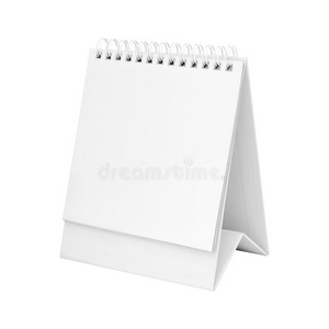空白的纸书桌螺旋日历
