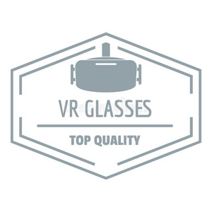 VirtualReality虚拟现实眼镜标识,简单的灰色方式