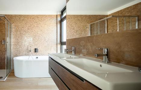 奢侈浴室采用一现代的房屋