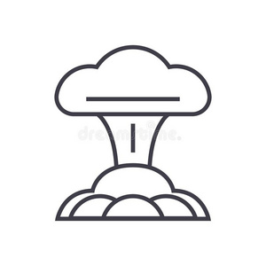 原子核的爆炸直线的偶像,符号,象征,矢量向隔离的照片