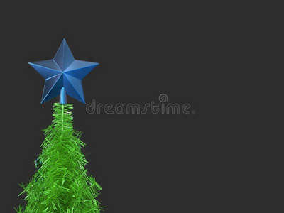圣诞节树顶蓝色星装饰