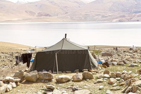 游牧民帐篷采用拉达克,印度