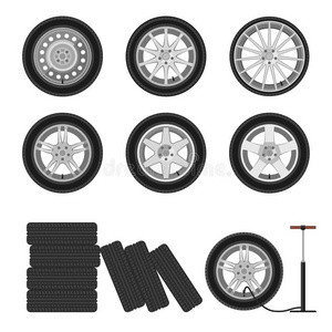 汽车轮子放置.