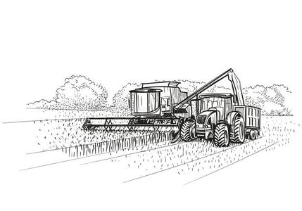 机械化农业简笔画图片