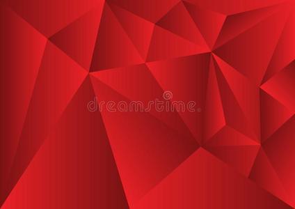 红色的多角形的背景,矢量说明,抽象的质地