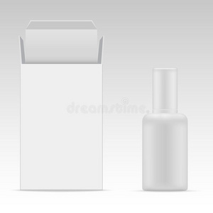 矢量空白的化妆品包装包装纸盒和塑料制品bowel肠